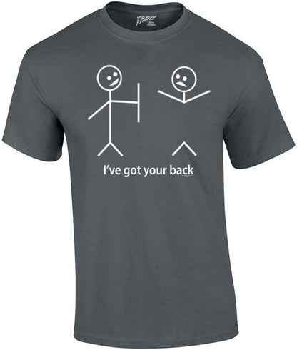 Humorous Short Sleeve T-Shirt Featuring Stick Figures and Witty Phrases