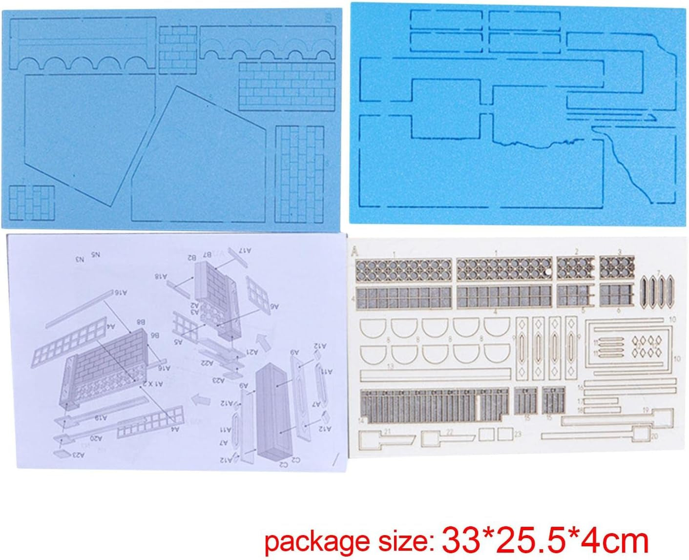 1:35 Scale Architectural Model Kits - Wooden Puzzle for Diorama Collection, Style B