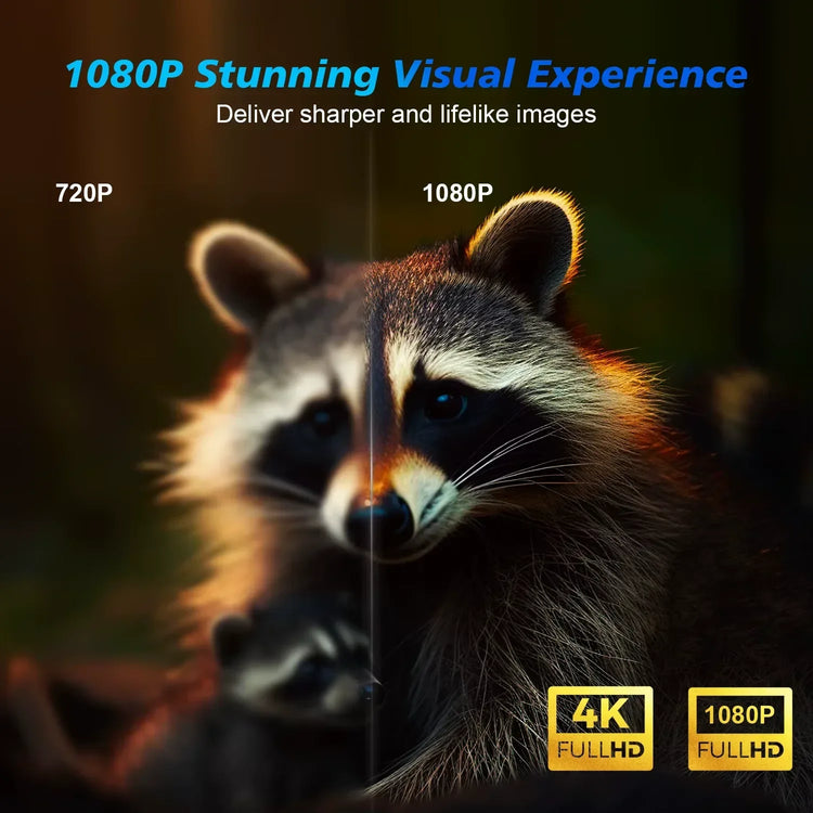 Android 11 4K Smart Projector with 580 ANSI Lumens, 1920x1080P Full HD, Wifi 6, Bluetooth 5.0, Allwinner H713, Voice Control for Home Cinema Theater - BYMRR Train Store