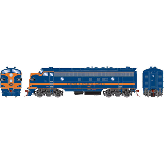 HO scale C&EI FP7 locomotive model by BYMRR Train Store, featuring detailed design and C&EI 