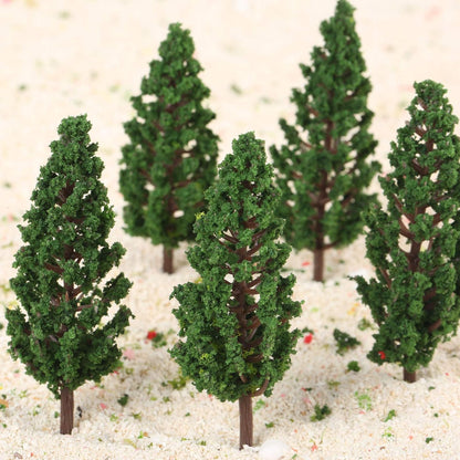 Yetaha 50-Piece River Diorama Model Trees Set, OO/HO Scale Pine and Cedar Trees for Woodland Scenery and Railroad Landscape Architecture