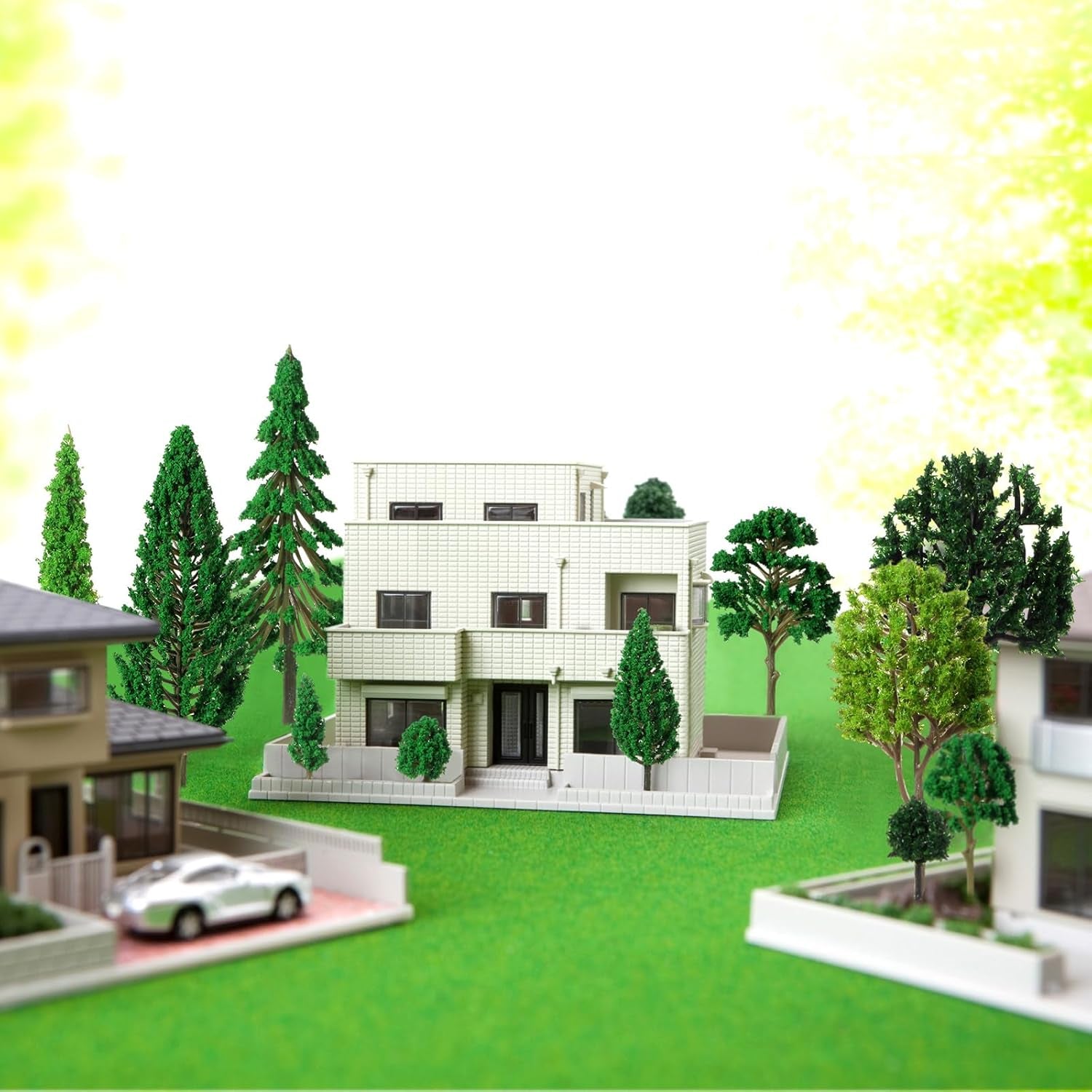 Skylety 35-Piece Mixed Miniature Model Trees Set (1.2-6.3 Inches) for Dioramas, Train Scenery, and DIY Crafts - Assorted Greenery for Architectural and Holiday Displays