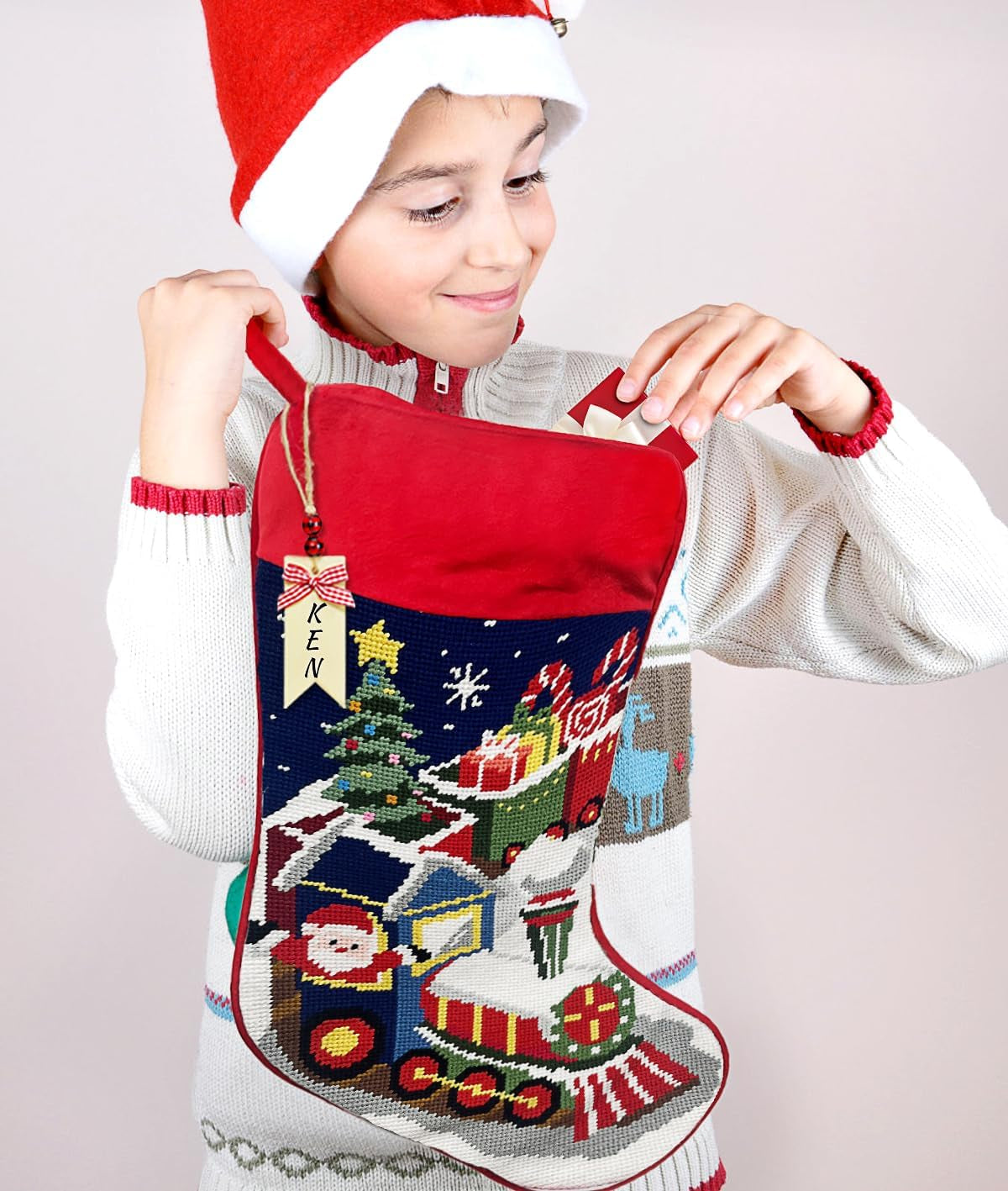 Personalized Vintage Needlepoint Christmas Stocking