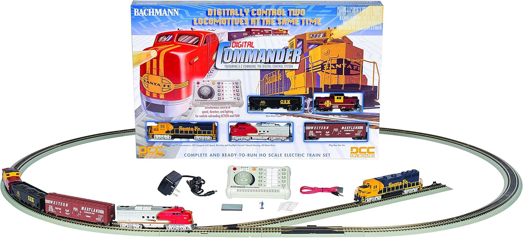 Bachmann Trains Digital Commander DCC Equipped HO Scale Electric Train Set - Ready to Run