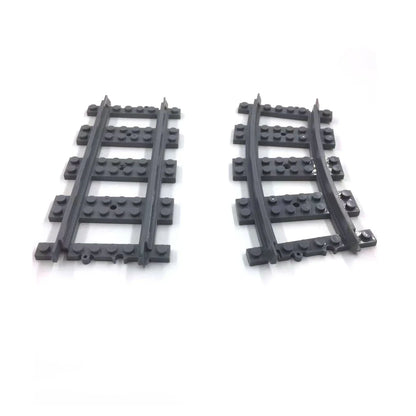 50Pcs/Lot City Trains Train Track Rail Straight Rails Technical Building Blocks Set Bricks Model Kids Classic Toys for Children