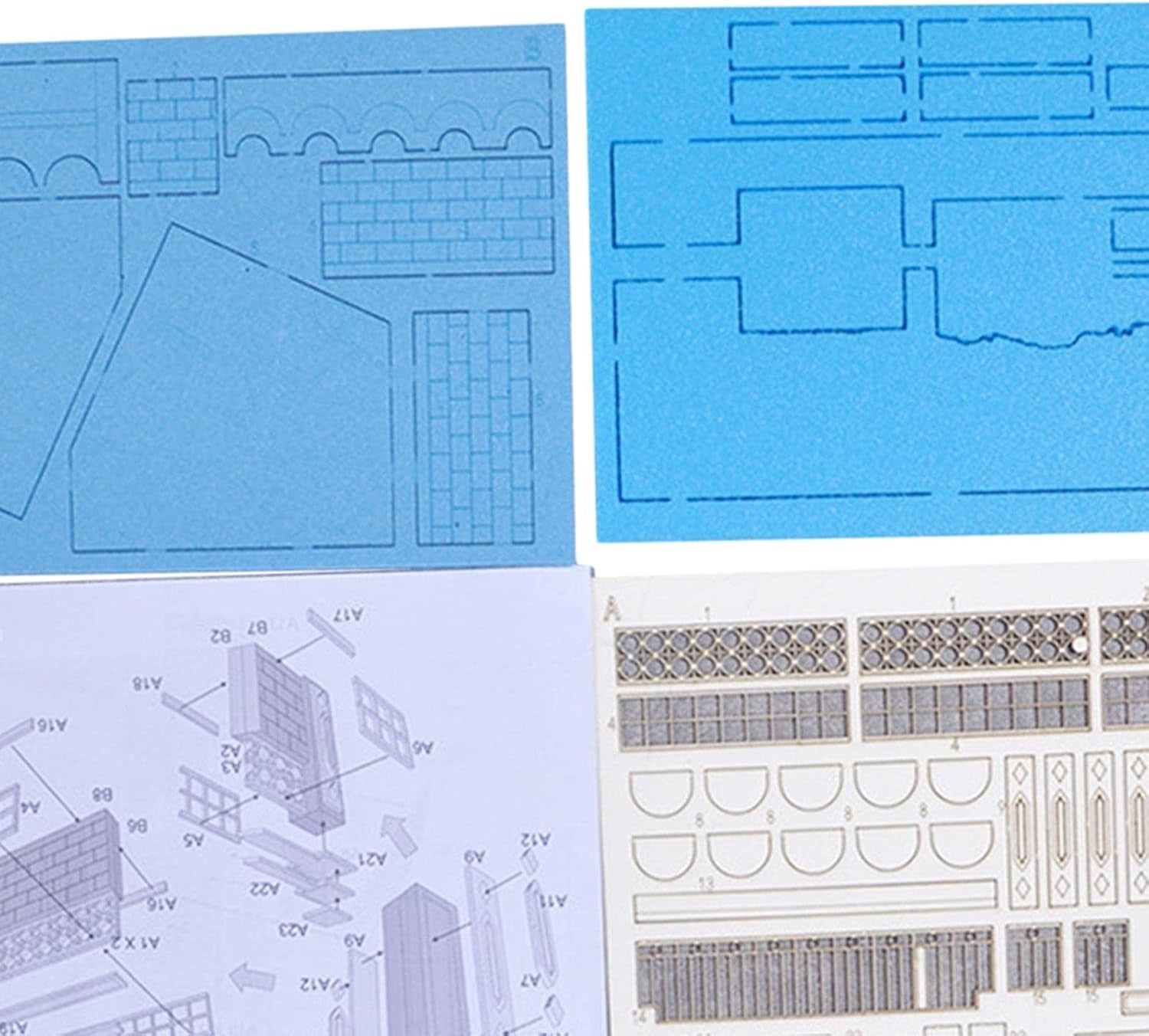 1:35 Scale Architectural Model Kits - Wooden Puzzle for Diorama Collection, Style B