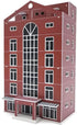 N Scale ATINGSHOKB modern city shopping mall building for model train layouts, detailed assembled railway architecture.