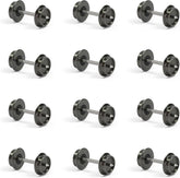 24-Piece N Scale 33" Metal Wheelset with Metal Axles for Model Trains and Trucks - HP05150