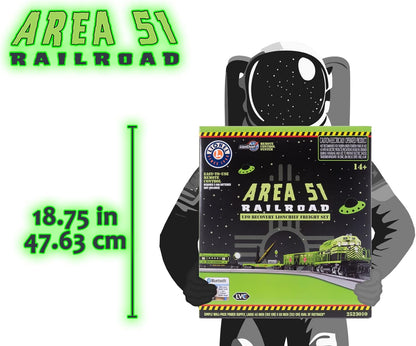 Lionel Area 51 UFO Recovery Bluetooth Lionchief Electric O Gauge Freight Train Set with Remote Control