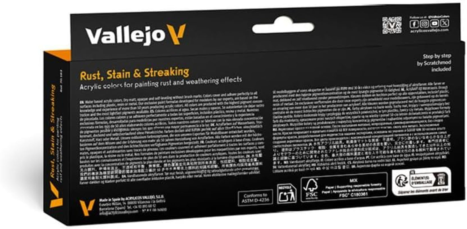 Vallejo Model Color Effects Rust, Stains & Streaking Acrylic Paint Set | Includes 8 Bottles of 18 ml (0.60 Fl. Oz.) Each