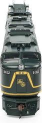 HO scale GE Gas Turbine Locomotive with tender in blue and gray, model ATHG41146 by Horizon Hobby, detailed railway model.
