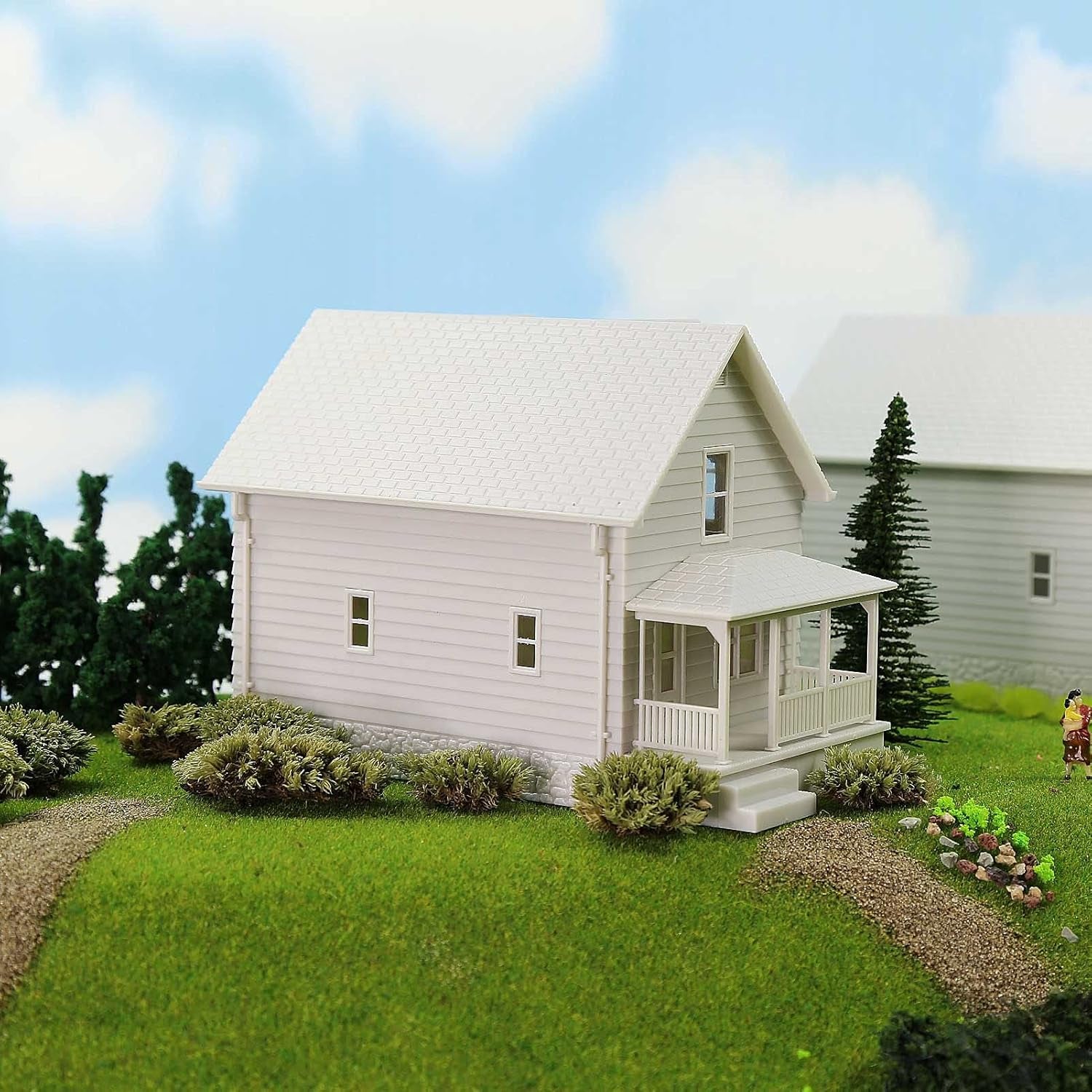 O Scale Unassembled Building Kit for Model Train Layout - DIY House for Christmas Village (1 Unit)