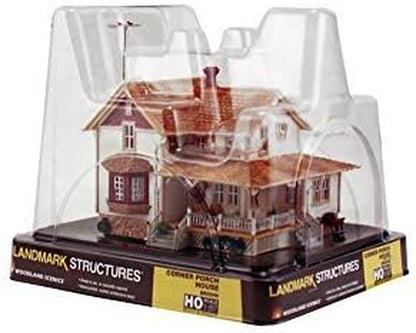 Woodland Scenics HO Scale Corner Porch House - Built and Ready Landmark Structure
