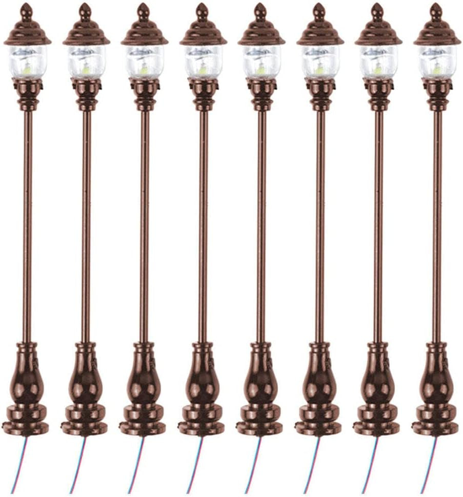 Uonlytech 8-Piece Miniature Garden Light Set for Dollhouses and O Gauge Trains - Decorative Lamps for Nativity Scenes and Model Street Displays