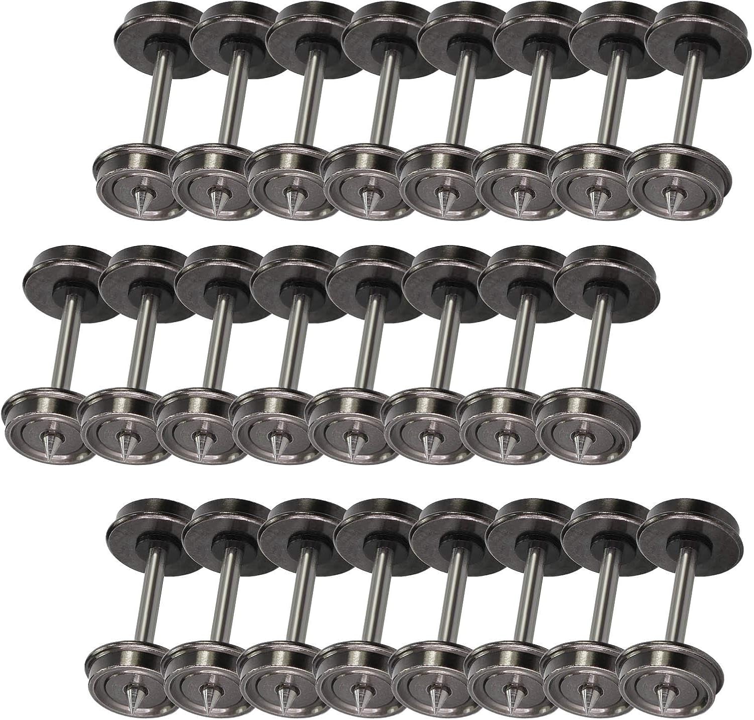 24-Piece HO Scale 1:87 Metal Wheel Set (33-Inch) for Model Trains - DC Compatible - Model C8725