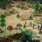 Set of 60 miniature artificial trees for train scenery and diorama models, by MYUE, ideal for DIY crafts and landscape building.