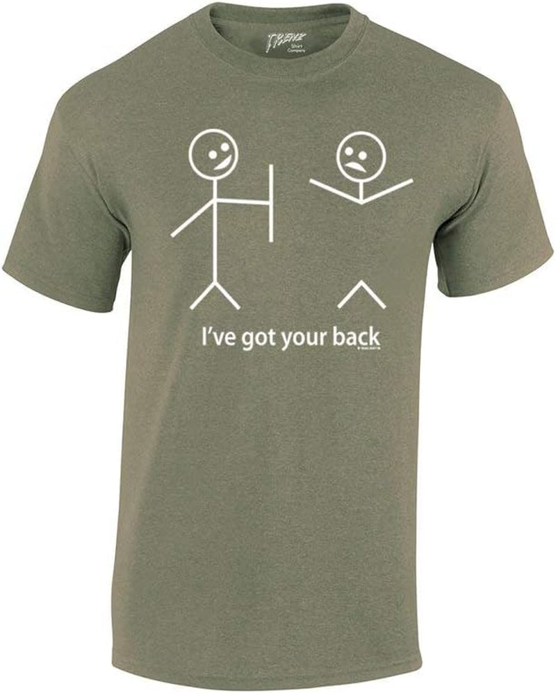 Humorous Short Sleeve T-Shirt Featuring Stick Figures and Witty Phrases
