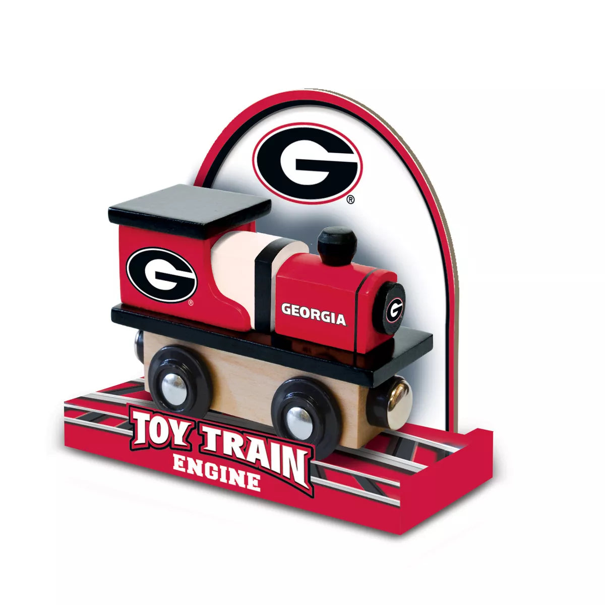 Masterpieces Officially Licensed NCAA Georgia Bulldogs Wooden Toy Train Engine for Kids
