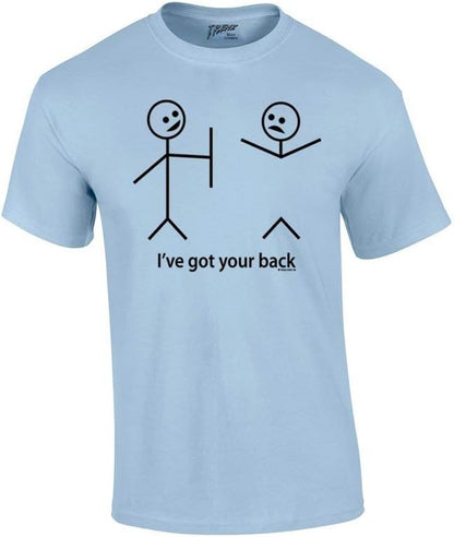 Humorous Short Sleeve T-Shirt Featuring Stick Figures and Witty Phrases