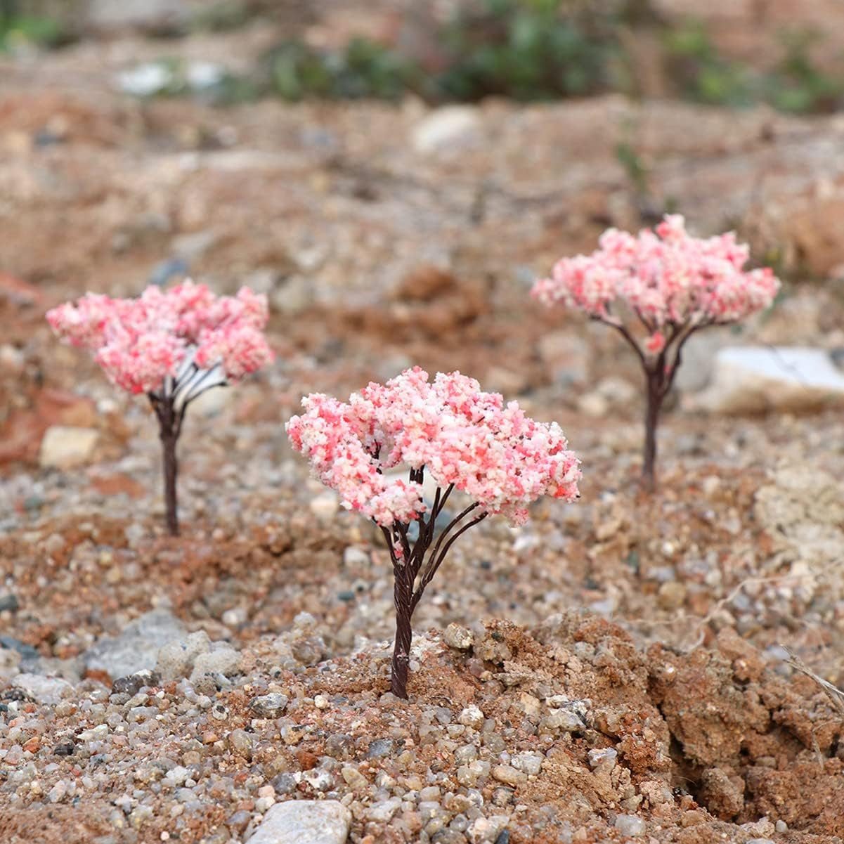 10Pcs Miniature Model for Diorama Scenery Layout Flower Landscape Decor for Train and Park Street Models