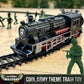 USA Electric Express Train Set for Children Ages 4-8 - Military-Themed Polar Train Model with Helicopter, Tank, Soldiers, and Tracks - Ideal Birthday Gift for Boys Ages 2-4