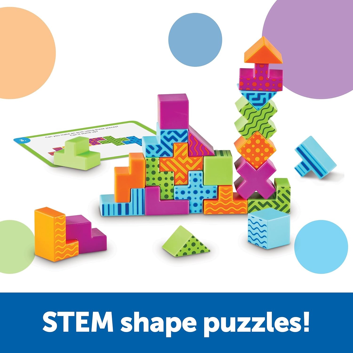 Learning Resources STEM Explorers Brainometric 3D Puzzle: Logic Building Toys for Enhancing Fine Motor Skills and Mathematical Thinking for Children