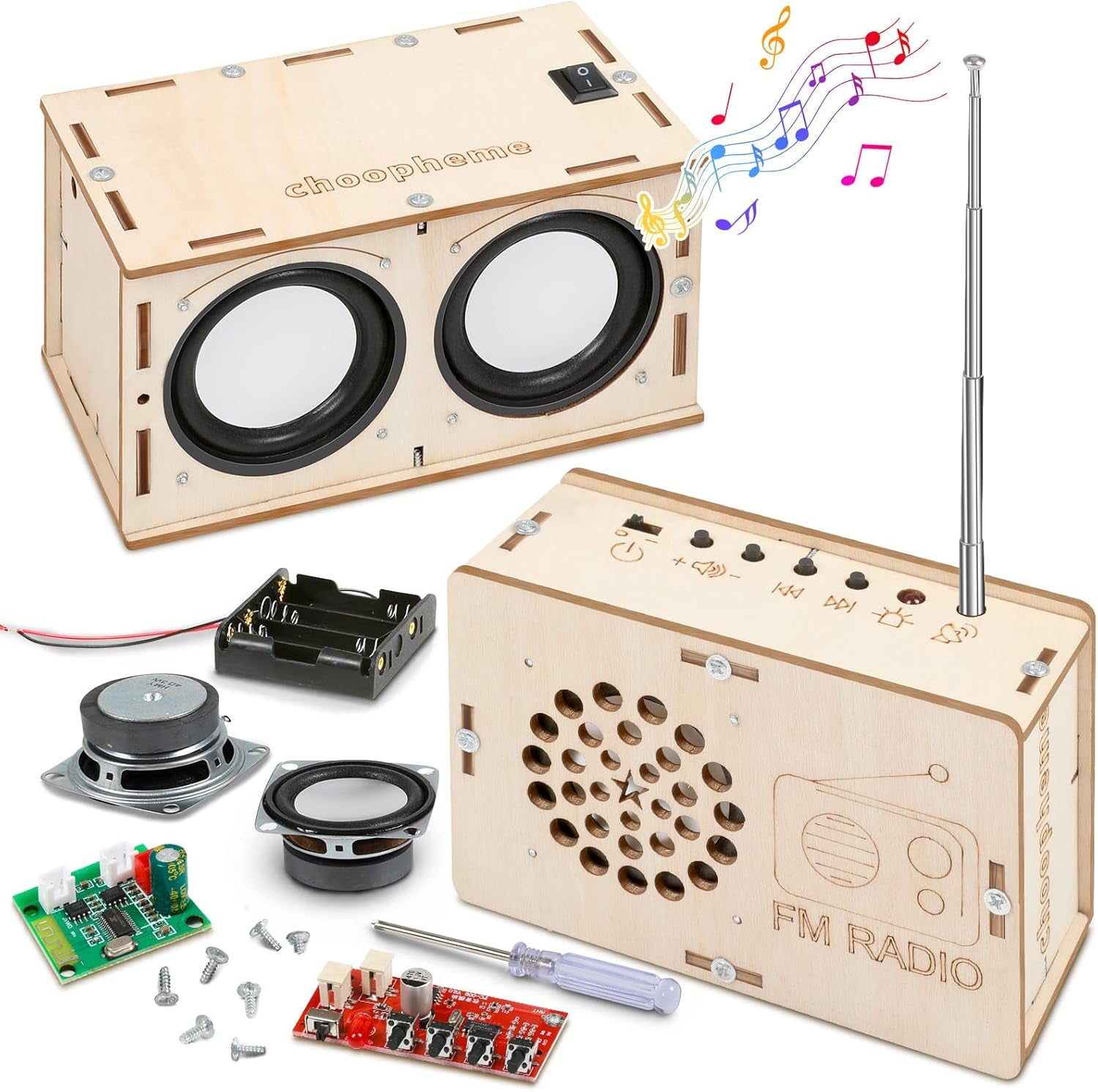 STEM Electronics Kit for Ages 8-14: Build Your Own Bluetooth Speaker and FM Radio - Ideal Science Projects and Experiments for Boys and Girls