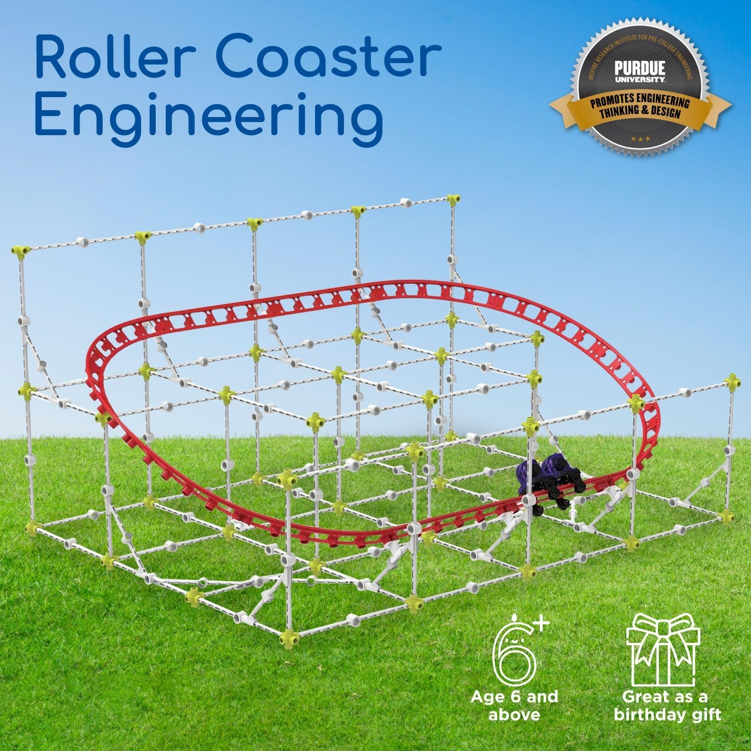Thames & Kosmos Roller Coaster Engineering STEM Kit | Design, Construct, and Experiment with Functional Roller Coaster Models | Explore Physics, Forces, Motion, Energy, Velocity, and More | Overcome Engineering Challenges