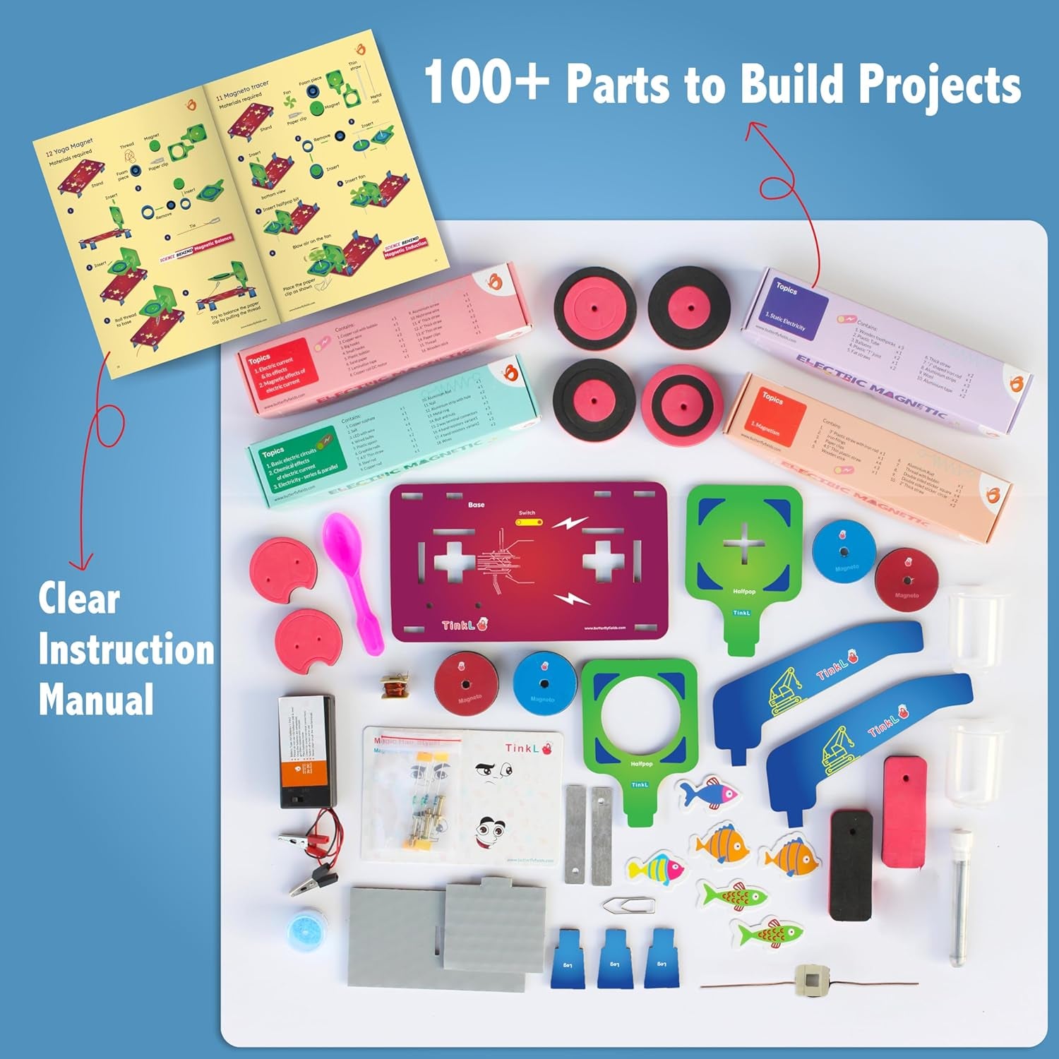 Butterfly Edufields 30-in-1 STEM Education Kits for Children Aged 8-14 | Electricity and Magnetism Science Project Kit | Ideal Educational Gift for Boys and Girls