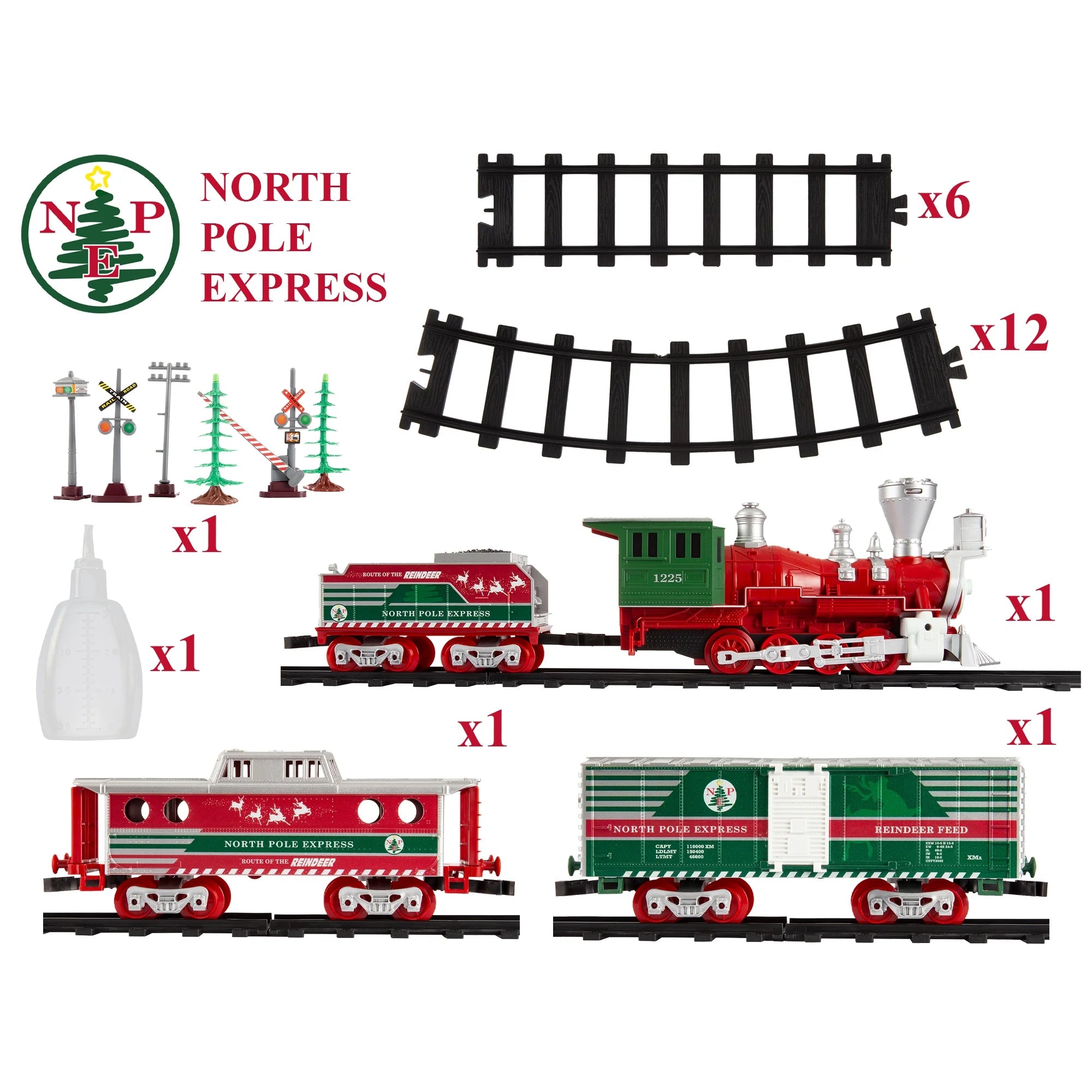 Trains North Pole Express Holiday Train 42 Piece Set with Sounds