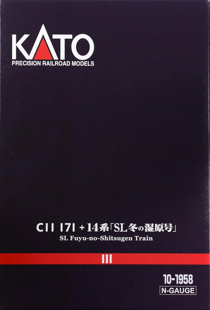 KATO N Gauge C11 171 + 14 Series 500 Series SL Winter Wetland 6-Car Set - Special Edition Railway Model, Item 10-1958, Steam Locomotive
