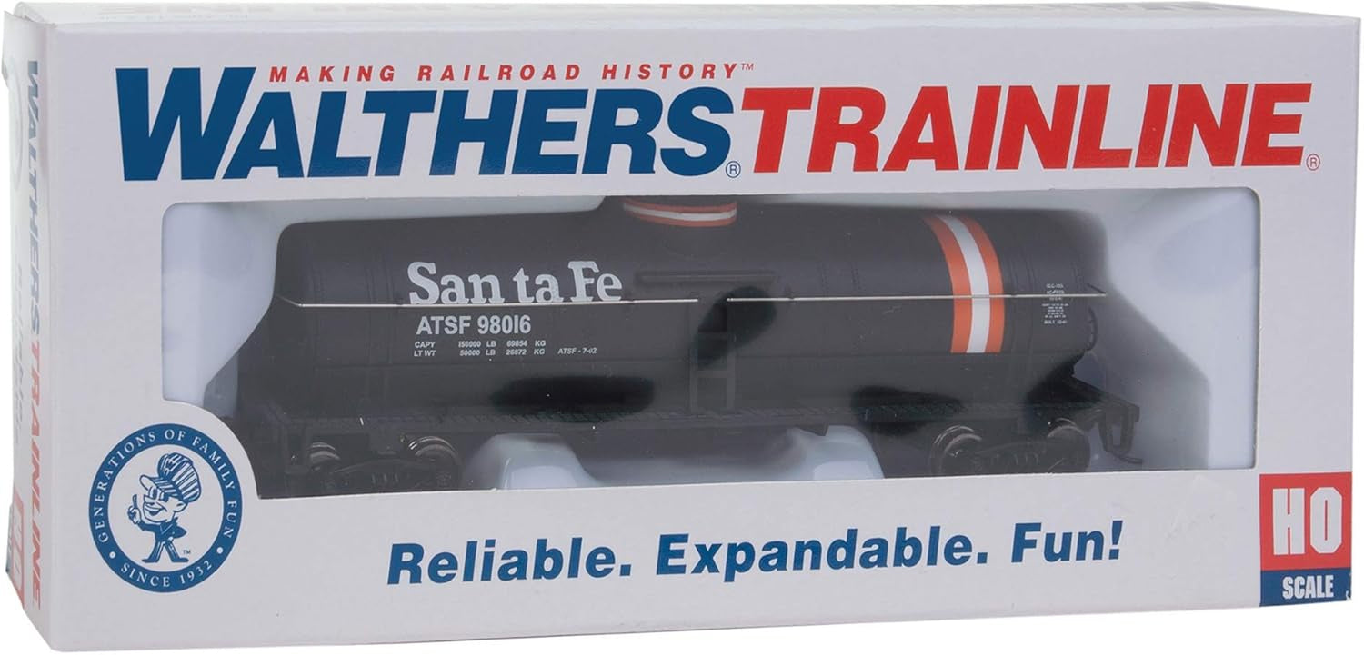 HO scale ready-to-run tank car by BYMRR Train Store, Atchinson, Topeka & Santa Fe 