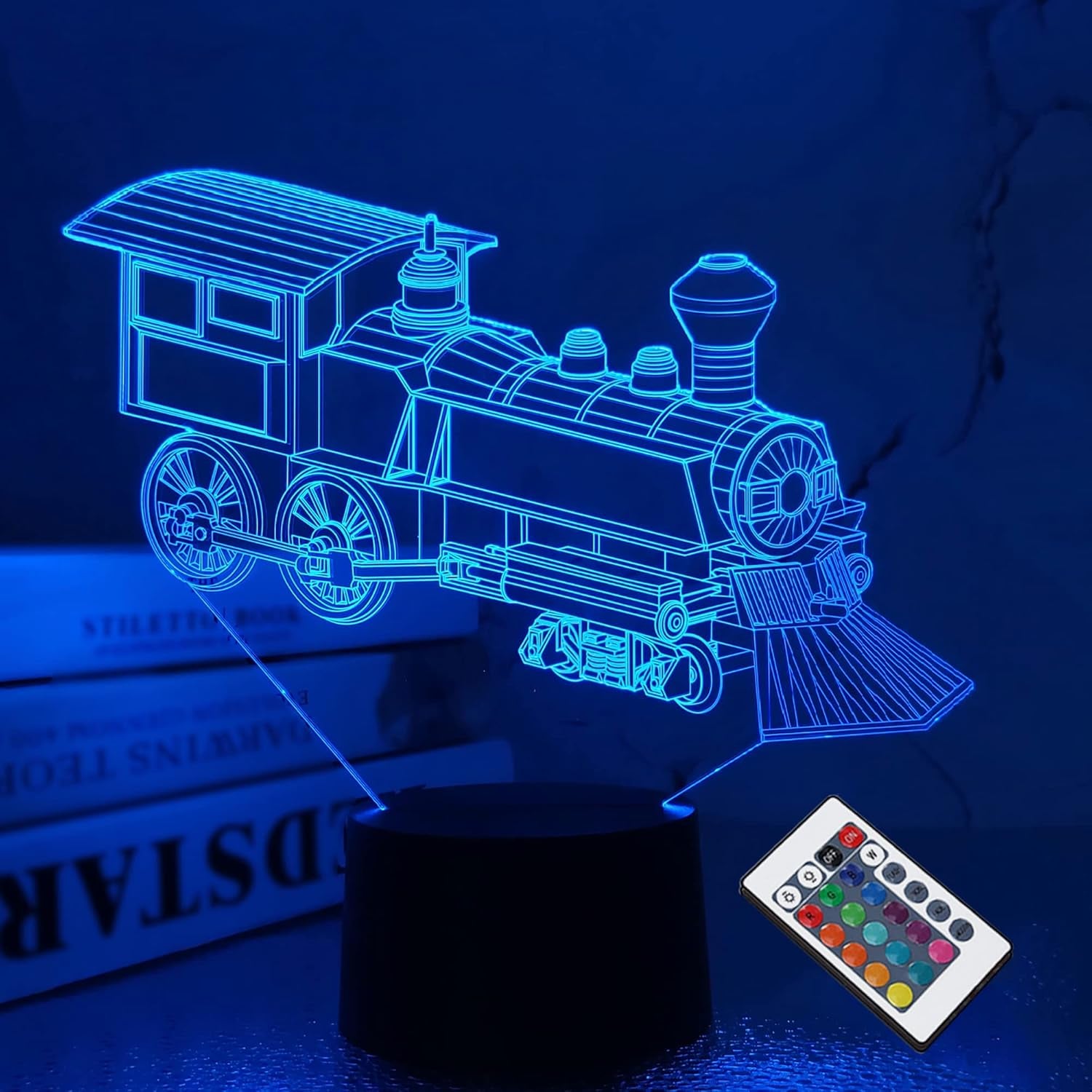 3D Train Night Light with Remote and 16 Colors