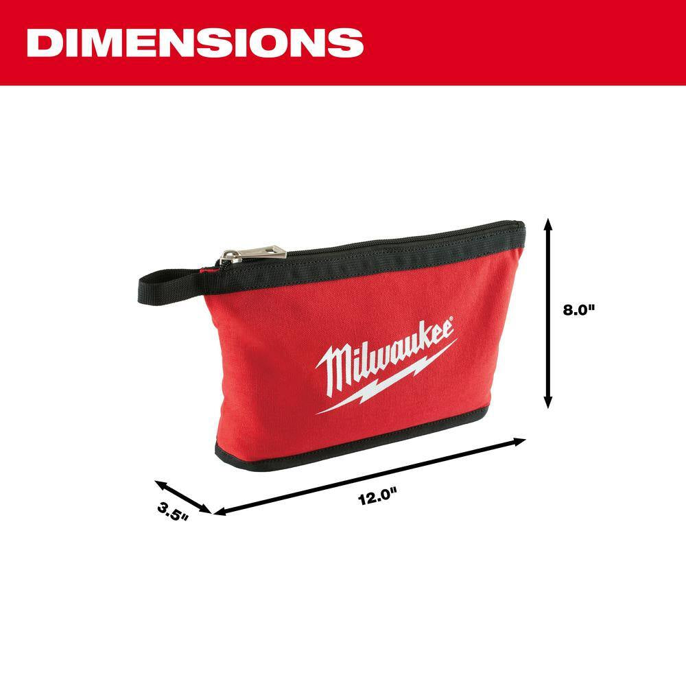 14 In., 12 In., 8 In. and 6 In. Multi-Size Zipper Tool Bags in Red (4-Pack)