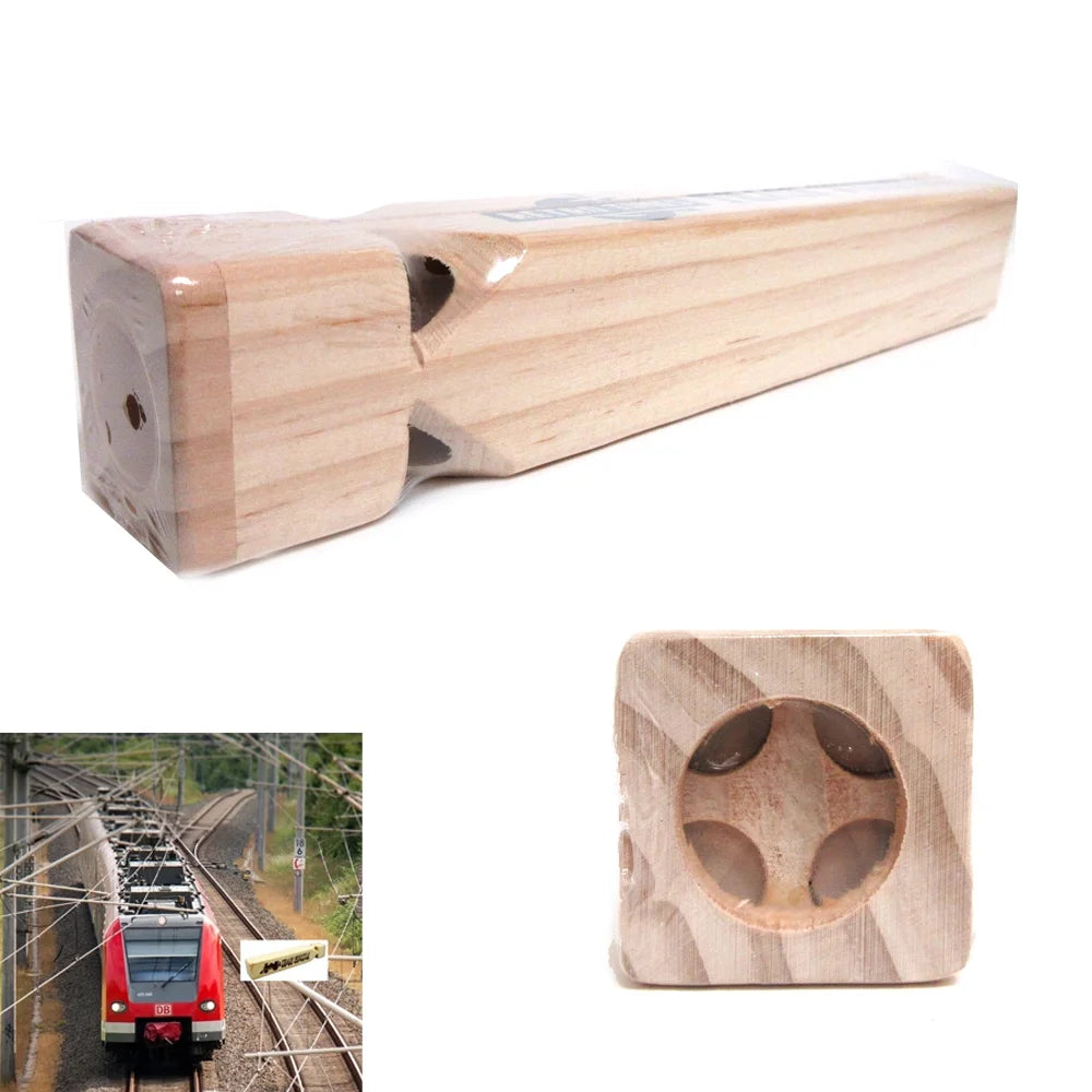 2 X Train Whistle Wooden Iron Engine Sound 7" Choo Choo Noisemaker Kids Toy Gift