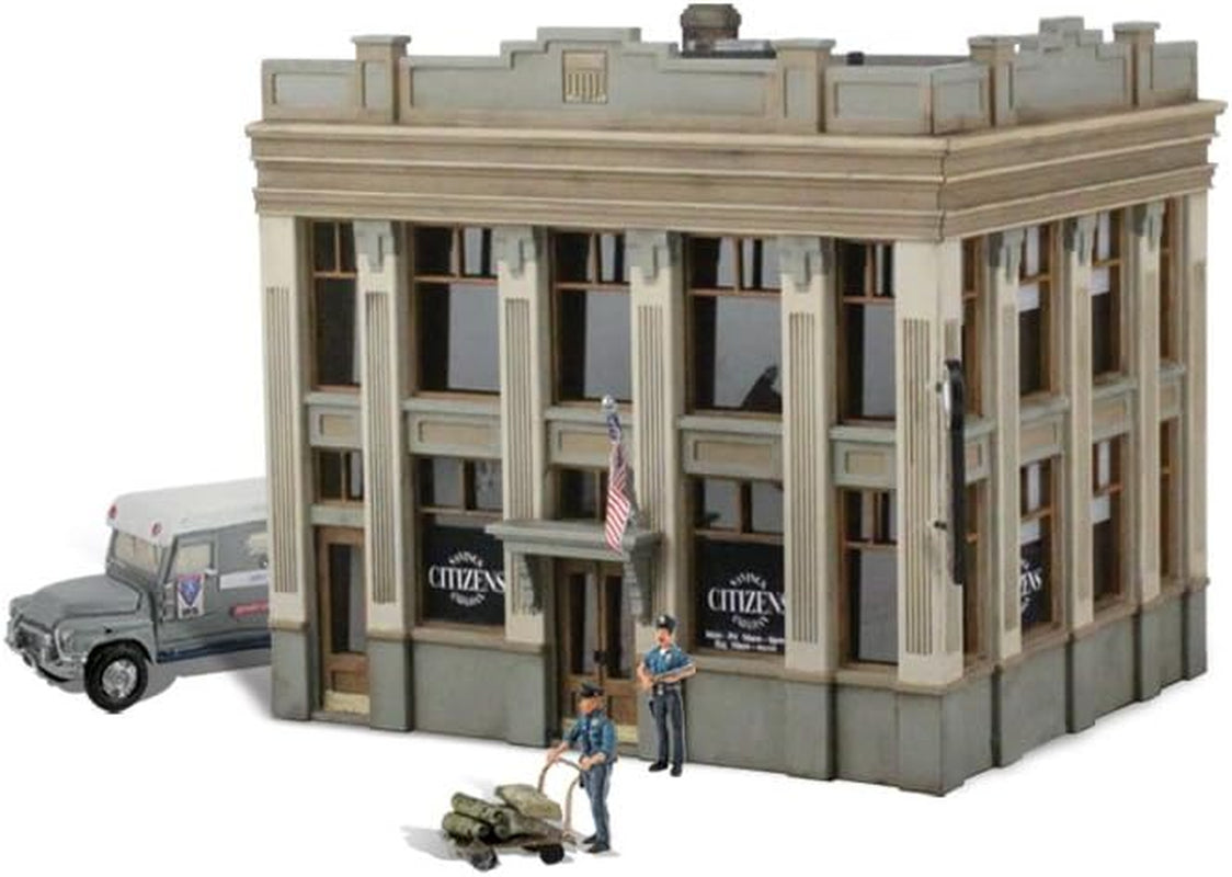 Woodland Scenics Built-N-Ready Citizens Savings & Loan Two-Story Building with Accessories, HO Scale