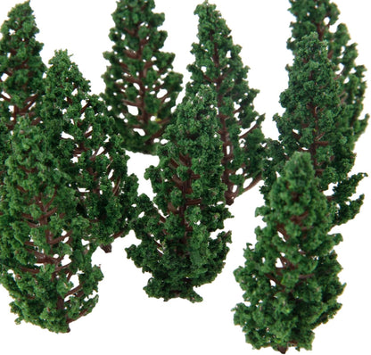 Yetaha 50-Piece River Diorama Model Trees Set, OO/HO Scale Pine and Cedar Trees for Woodland Scenery and Railroad Landscape Architecture