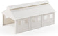 Painted N scale service shop maintenance building for model railroads by BYMRR, featuring a red color and detailed construction.