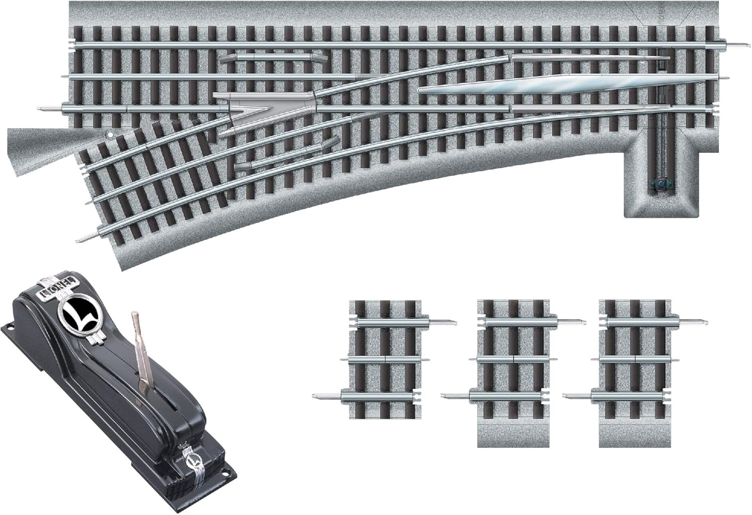 Fastrack 036 Manual Switch, Electric O Gauge, Left Hand, for 14 Years Old and Up
