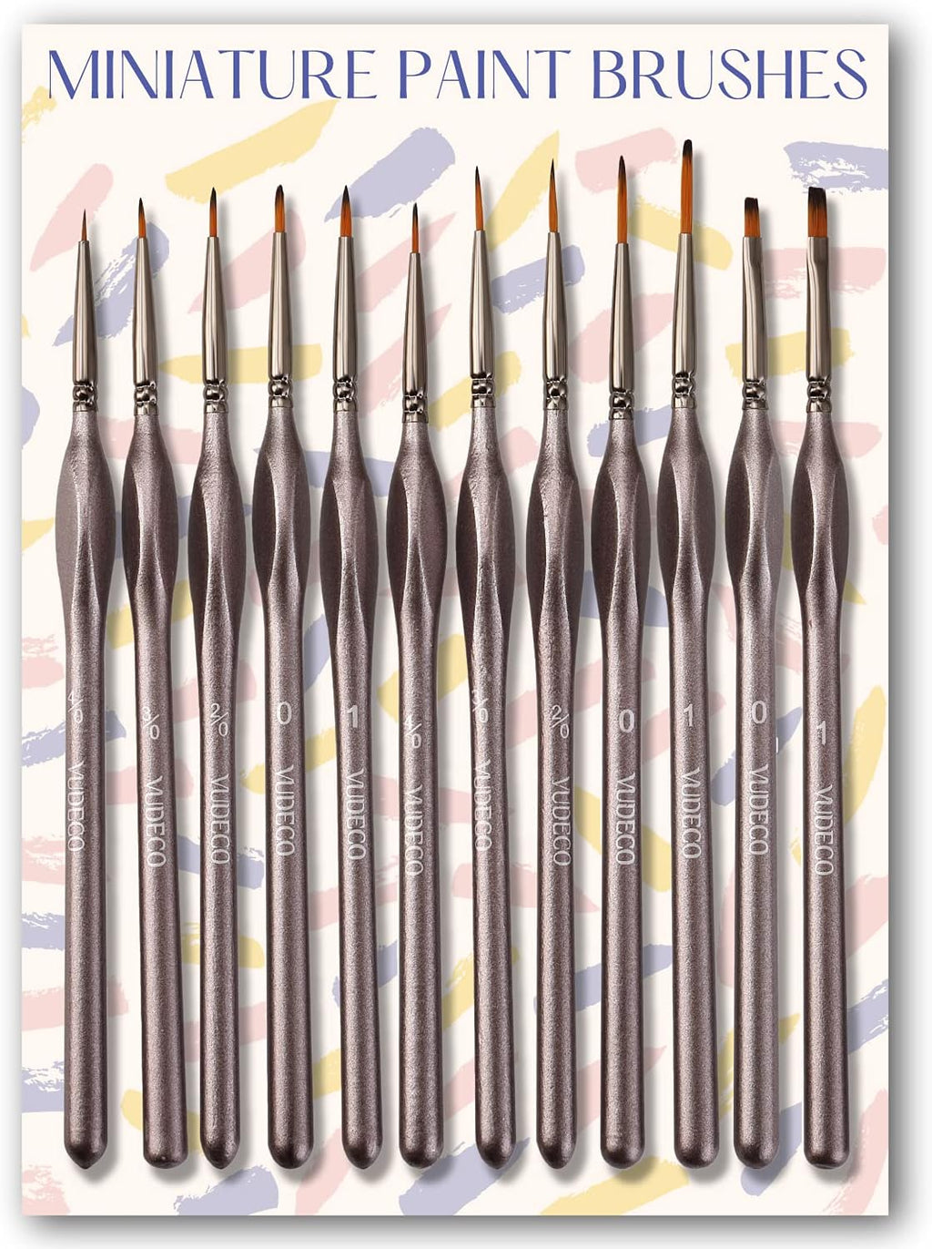 12Pcs Brown Miniature Paint Brushes Oil Detail Paint Brushes Painting Miniature Kit Small Paint Brushes Acrylic Paint Brushes Plastic Model Micro Thin Paint Brushes Set Adults Artist