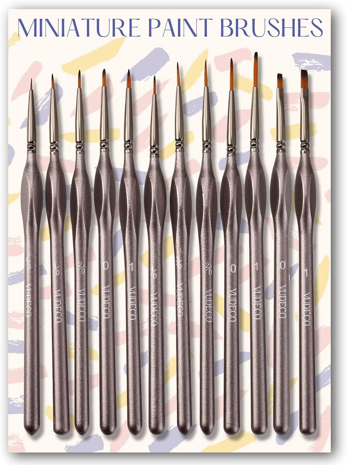 12Pcs Brown Miniature Paint Brushes Oil Detail Paint Brushes Painting Miniature Kit Small Paint Brushes Acrylic Paint Brushes Plastic Model Micro Thin Paint Brushes Set Adults Artist