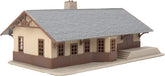HO scale Walthers Trainline Iron Ridge Station model railroad structure kit with detailed station building and platform.