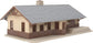 HO scale Walthers Trainline Iron Ridge Station model railroad structure kit with detailed station building and platform.