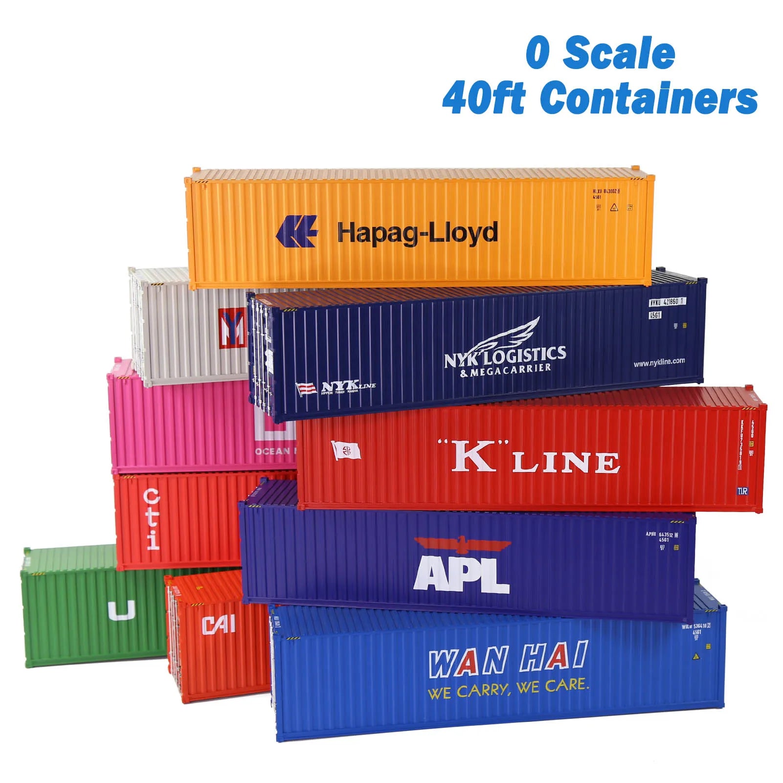 Evemodel 1 Piece O Scale 40' Shipping Container Model for Trains, 1:48 Scale Cargo Box C4340
