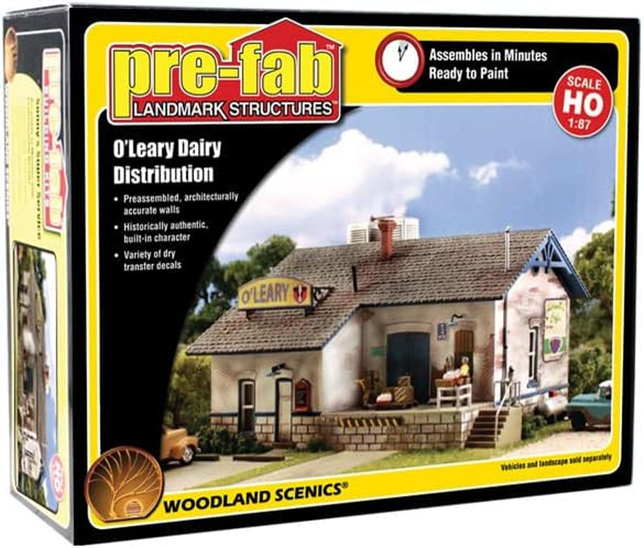O'Leary Dairy Distribution HO Scale Pre-Fabricated Building by Woodland Scenics