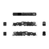 USRA Light Mikado ACL 836 N Scale model locomotive by BLI Paragon4, detailed black and gold American-style steam engine.