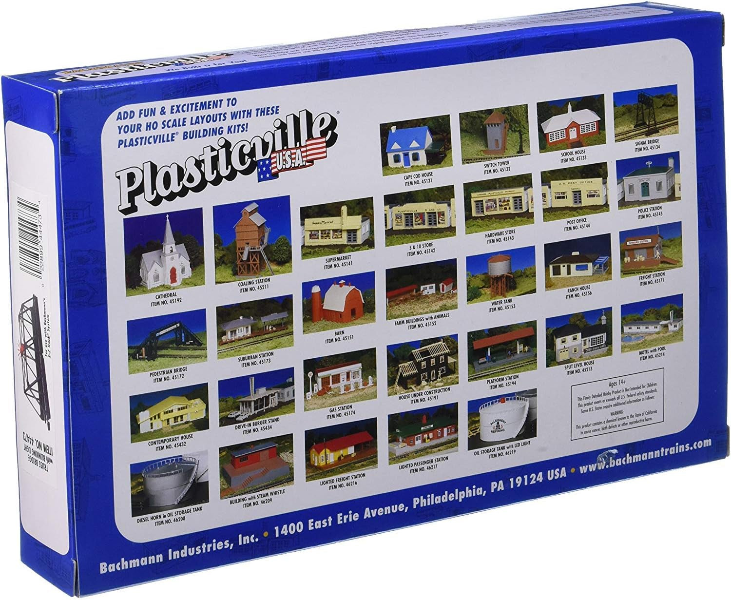 Bachmann Trains E-Z Track Truss Bridge with Blinking Light - HO Scale, Black Medium