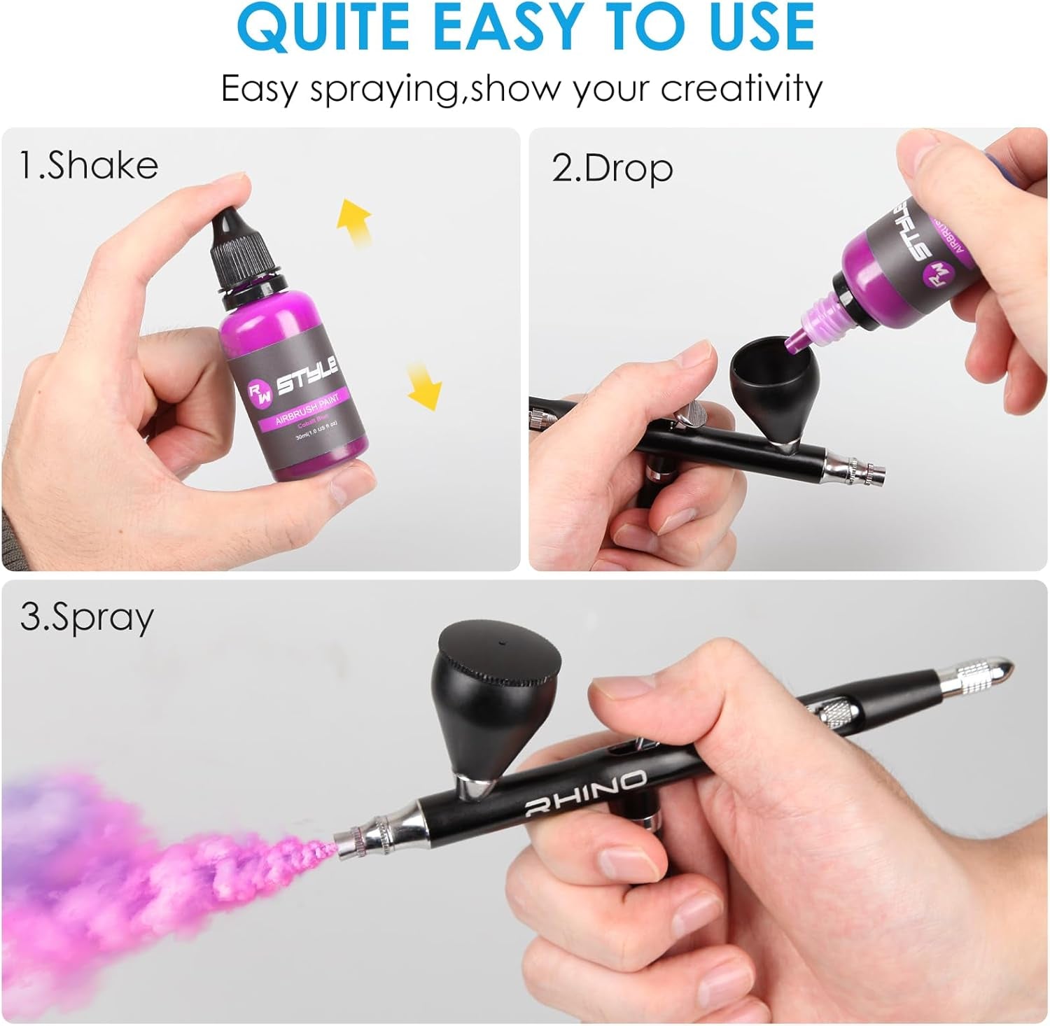 48-Color Airbrush Paint Set - 1 Fl Oz Opaque and Brilliant Water-Based Acrylic Paint for Leather and Shoe Art, Ideal for Artists, Beginners, and Hobbyists