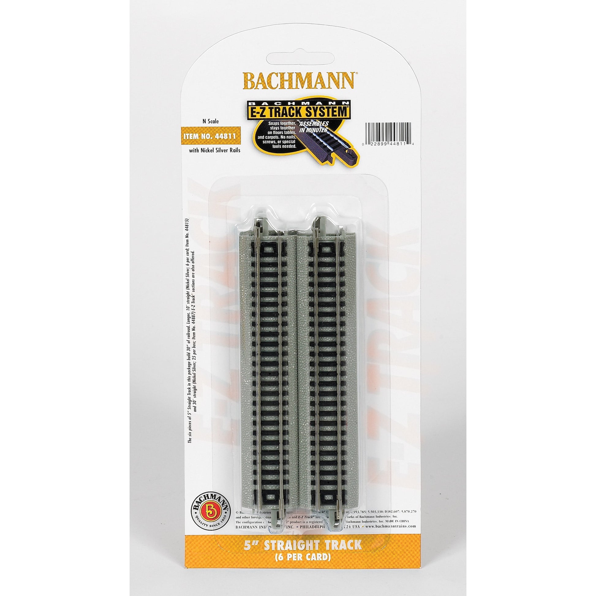 N Scale 5" Straight Track - 6 Pack