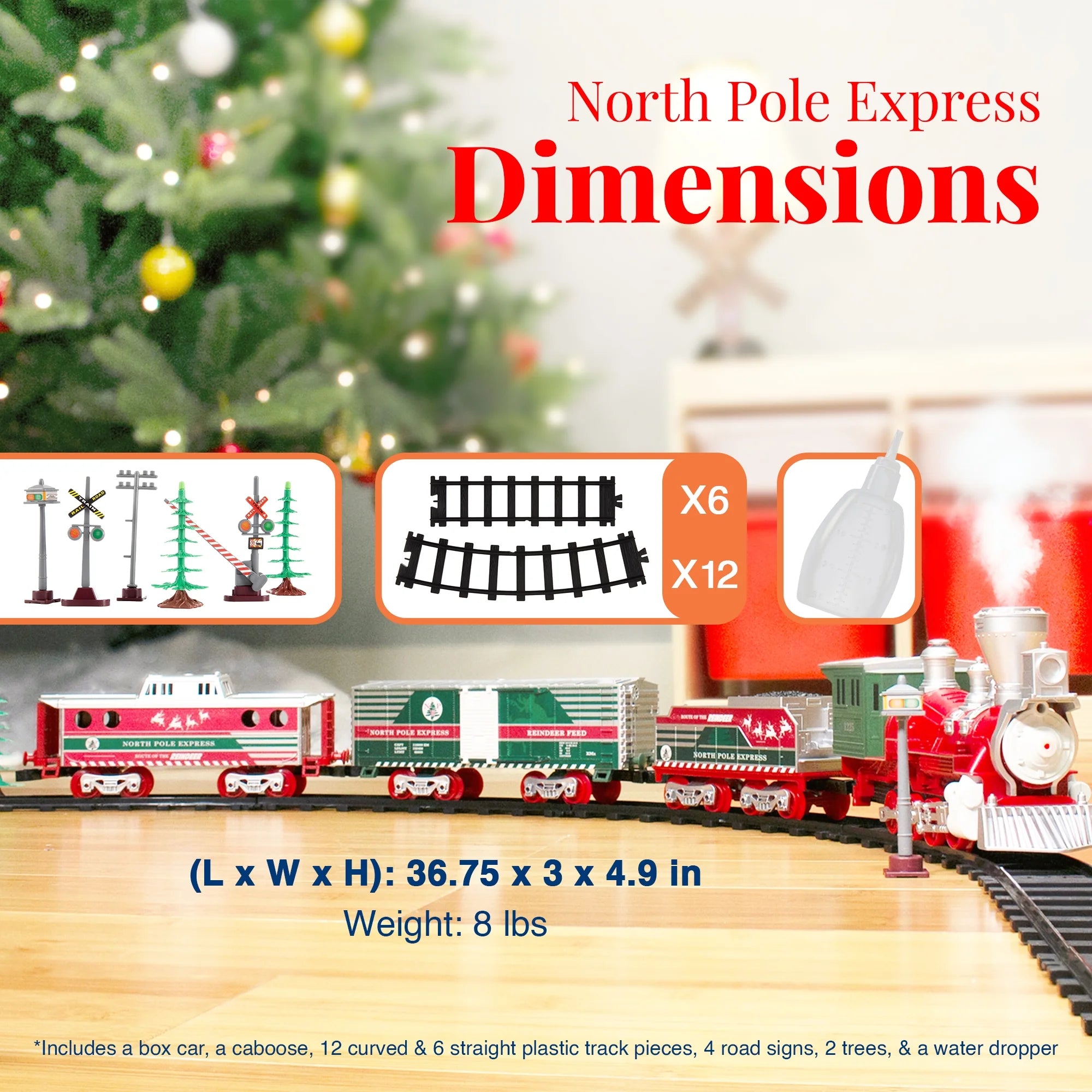 Trains North Pole Express Holiday Train 42 Piece Set with Sounds